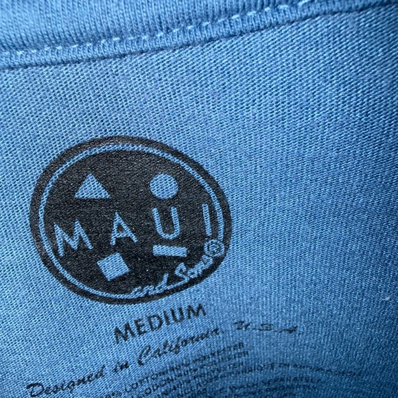Maui and Sons Navy Blue Men's Shirt Men’s Size Medium - Picture 3 of 3